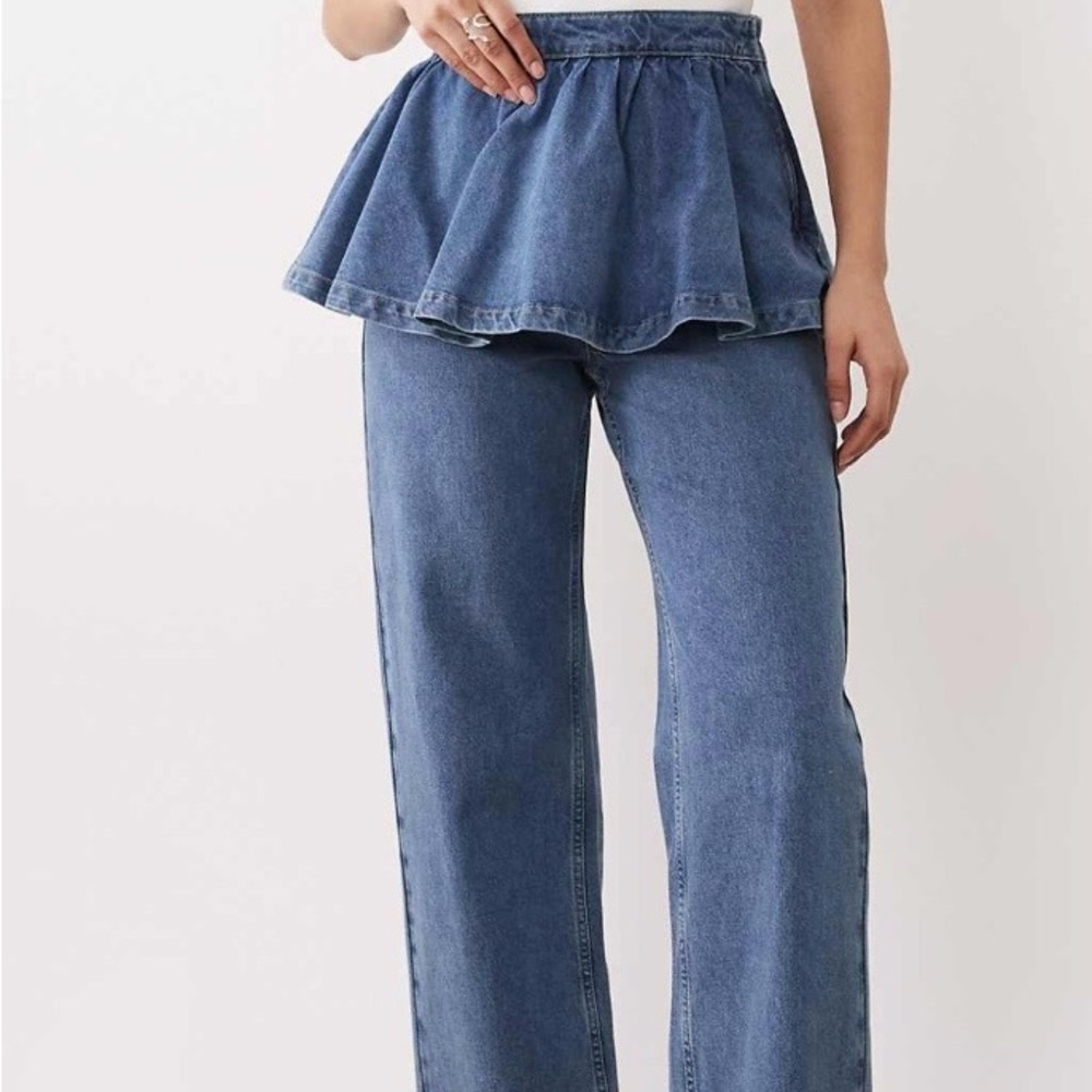 ASOS Mid Blue Straight Leg Jeans